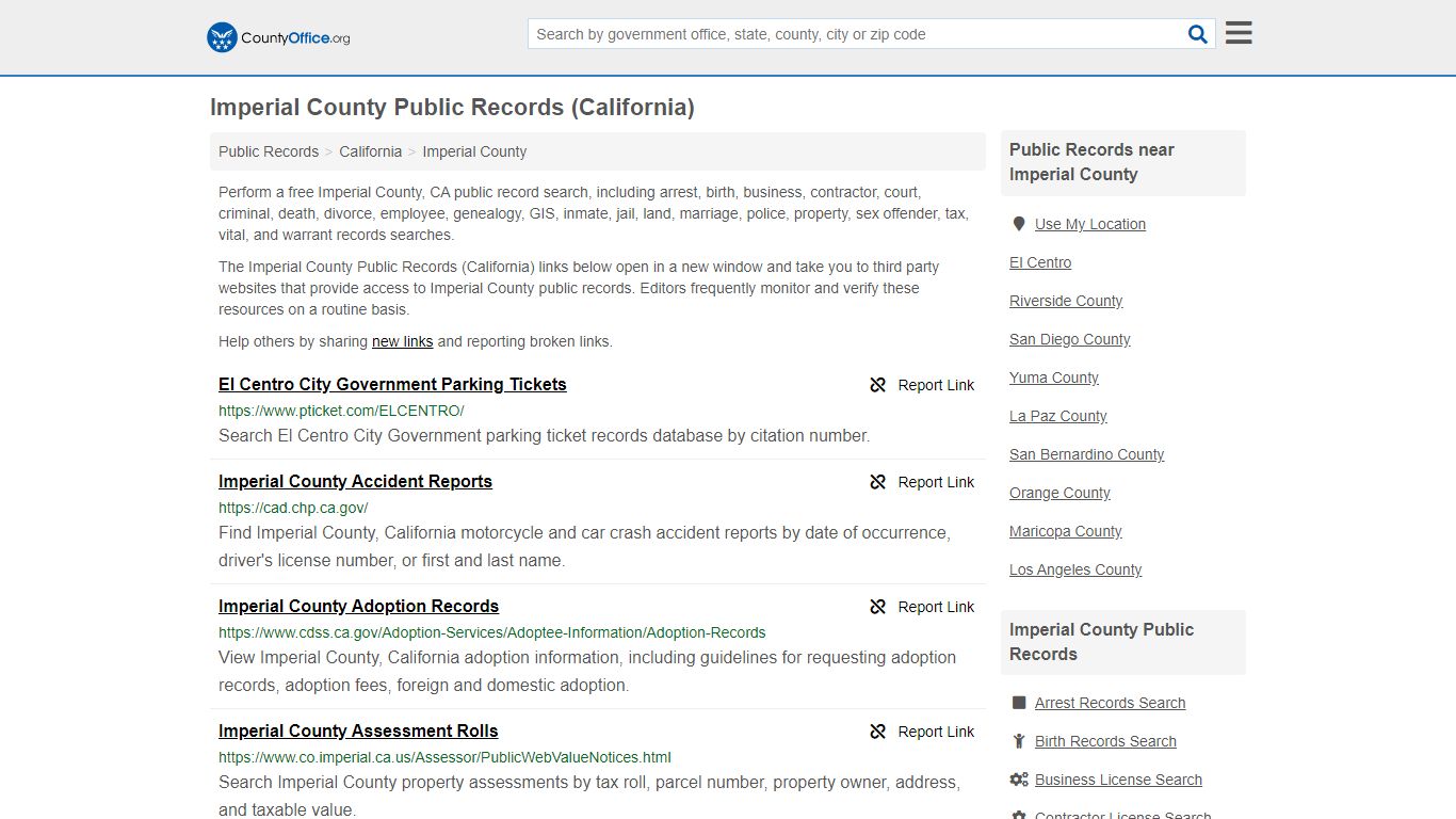 Public Records - Imperial County, CA (Business, Criminal ...